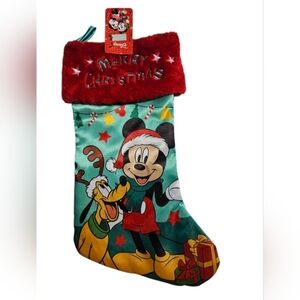 Disney Mickey Mouse and Friends "Merry Christmas" velour Christmas stocking.